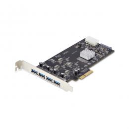 StarTech.com P5Q4A-USB-CARD PCI Express拡張カード/PCIe 2.0 x4/4x USB-A/ペリフェラル電源端子/USB増設 アダプター