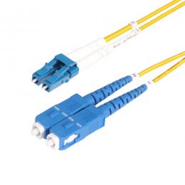 StarTech.com SMLCSC-OS2-1M 光ファイバー ケーブル/OS2シングルモード/1m/LC-SC/2芯/デュプレックス/LSZH/イエロー/オプティカル