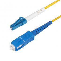 StarTech.com SPSMLCSC-OS2-1M 光ファイバー ケーブル/OS2シングルモード/1m/LC-SC/1芯/シンプレックス/LSZH/イエロー/オプティカル