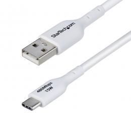 StarTech.com USB2AC3MNCWHE USBケーブル/USB 2.0 Type-A - Type-C/3m/3A 15W/ホワイト/データ転送 充電コード