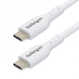 StarTech.com USB2CC3MWHE USB-C充電ケーブル/3m/USB 2.0/60W/PD 2.0/オス-オス/ホワイト/Type-C 高速充電コード