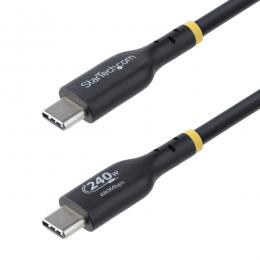 StarTech.com USB2EPR2M USB-C充電ケーブル/2m/USB 2.0/240W/PD 3.1 EPR/USB-IF/ブラック/急速 高速充電