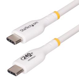 StarTech.com USB2EPR2MW USB-C充電ケーブル/2m/USB 2.0/240W/PD 3.1 EPR/USB-IF/ホワイト/急速 高速充電