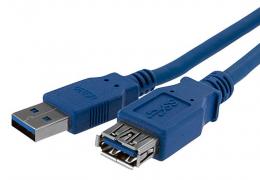 StarTech.com USB3SEXT1M USB 3.0 延長ケーブル/1m/ブルー/Type-A to Type-A/オス-メス/データ転送・同期用