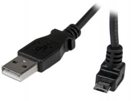 StarTech.com USBAUB1MU USB 2.0 - マイクロUSBケーブル/1m/L型上向きMicro-B/オス-オス/データ転送・同期用