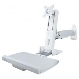 StarTech.com WALL-WORKSTATION-S モニターアーム/壁面固定/一画面/最大 27インチ/VESA/キーボード & マウストレイ/パソコン ディスプレイアーム