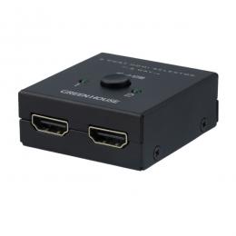 グリーンハウス GH-HSWM2C-BK HDMIセレクタ 4K対応 2ポート 双方向対応 ブラック