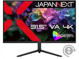【法人様宛限定】JAPANNEXT JN-V3152UHDR-HSP-G 液晶ディスプレイ 31.5型/3840×2160/HDMI×2、DP×1/ブラック/スピーカー有/2年保証