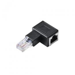 ELECOM LD-RJ45U5ELLBK RJ45中継コネクタ/Cat5e対応/L字/左向き/UTP/ブラック