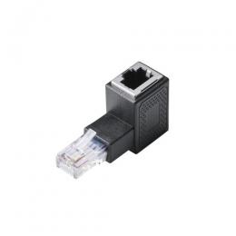 ELECOM LD-RJ45U5ELUBK RJ45中継コネクタ/Cat5e対応/L字/上向き/UTP/ブラック