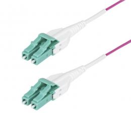 StarTech.com OM4RLCLC10M 光ファイバーケーブル/OM4 マルチモード/10m/LCLC UPC/50/125/2芯/100G/エリカバイオレット