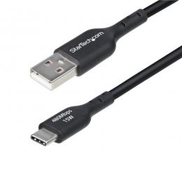 StarTech.com USB2AC30CMBK USB 2.0 Type-A - Type-Cケーブル/30cm/3A 15W/ブラック/USB充電器対応 充電コード