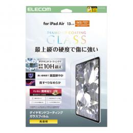 ELECOM TB-A25XFLGDC 13インチiPad Air(M2)/ガラスフィルム/ダイヤモンドコーティング/ガイドフレーム付