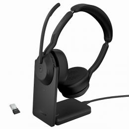 GNオーディオ 25599-999-989 Jabra 無線ヘッドセット USB-A 両耳 MS認定 充電スタンド付「Jabra Evolve2 55 Link380a/390a MS Stereo Stand」
