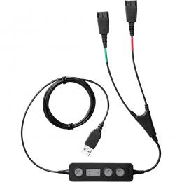 GNオーディオ 265-09 QDヘッドセット2台をPC/USBに接続する変換ケーブル・コントローラー付「Jabra LINK 265」