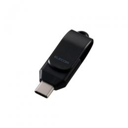 ELECOM MF-CEU3128GBK USBメモリ/USB3.2(Gen1)/Type-C/回転式/128GB/ブラック