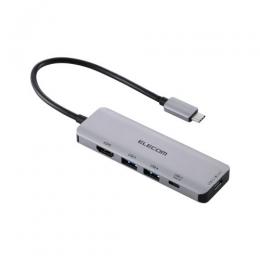 ELECOM DST-051BPSV Type-Cドッキングステーション/USB PD対応/USB-A×2/USB-C×2/HDMI(4K60Hz)×1/シルバー
