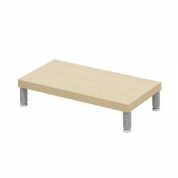 サンワサプライ EMR-LCM5025LM eモニタ台（丸脚・薄い木目天板）W500×D250【受注生産品】