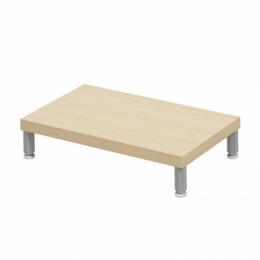 サンワサプライ EMR-LCM5030LM eモニタ台（丸脚・薄い木目天板）W500×D300【受注生産品】