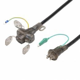 サンワサプライ TAP-EX36B-5 アースピン折りたたみプラグ、防塵キャップ付き電源延長コード（3個口・5m）