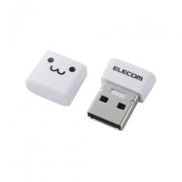 ELECOM MF-SU2C16GWHF USBメモリ/USB2.0/小型/キャップ付/16GB/ホワイトフェイス