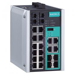 MOXA EDS-518E-SS-SC-4GTXSFP 14＋4Gポート ギガビットマネージドイーサネットスイッチ、SCコネクター
