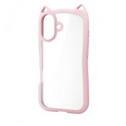 ELECOM PM-A25AFCCATPN iPhone 17/ハイブリッドケース/フレームカラー/CAT/メタルステッカー付/サクラ