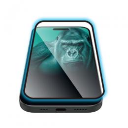 ELECOM PM-A25AFLGFOBL iPhone 17/ガラスフィルム/フレーム付き/ゴリラ/0.21mm/ブルーライトカット