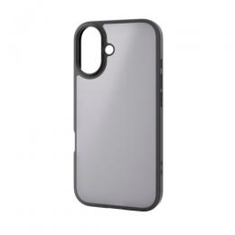 ELECOM PM-A25AHVCKBK iPhone 17/ハイブリッドケース/マットブラック(ラバーコート)/メタルステッカー付/ブラック