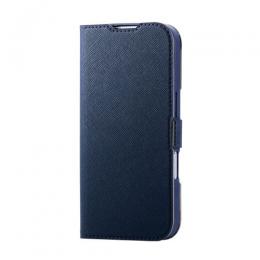 ELECOM PM-A25APLFUJNV iPhone 17/手帳型ケース/薄型/磁石付/フラワーズ/ネイビー
