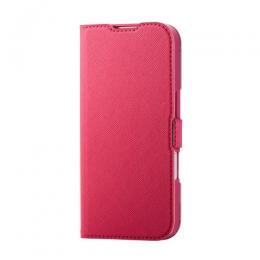 ELECOM PM-A25APLFUJPND iPhone 17/手帳型ケース/薄型/磁石付/フラワーズ/ディープピンク