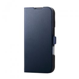 ELECOM PM-A25APLFY3NV iPhone 17/手帳型ケース/磁石付/耐衝撃/ネイビー