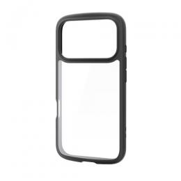 ELECOM PM-A25CTSLFCBK iPhone 17 Pro/TOUGH SLIM LITE/フレームカラー/メタルステッカー付/ブラック