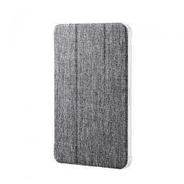 ELECOM TB-A25SWVCGY 8.3インチiPad mini(A17 Pro)/フラップケース/薄型軽量/ファブリック/背面クリア/2アングル/グレー