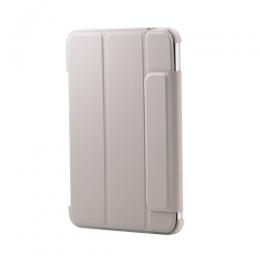 ELECOM TB-A25SWVFCGB 8.3インチiPad mini(A17 Pro)/フラップケース/薄型軽量/背面クリア/フレームカラー/グレージュ