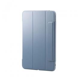ELECOM TB-A25PMWVFCBG 11インチiPad Pro(M4)/フラップケース/薄型軽量/背面クリア/フレームカラー/ブルーグレー