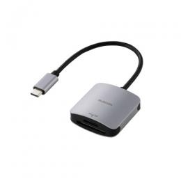 ELECOM MR3C-C20SV メモリリーダ/USB Type-Cコネクタ/USB 5Gbps/UHS-I/SD+microSD用/ケーブル長15cm/シルバー