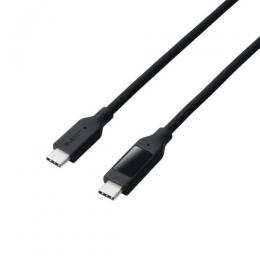 ELECOM MPA-CCW10BK USB Type-C to Type-Cケーブル/シリコン/電力ディスプレイ付/USB Power Delivery対応/最大240W/1.0m/ブラック