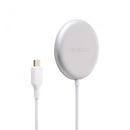ELECOM W-MA11SV マグネットQi2.2規格対応ワイヤレス充電器/25W/卓上/1.5m/シルバー