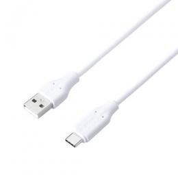 ELECOM MPA-ACTPSS10WH USB-A to USB Type-Cケーブル/シリコン/ブレーカー内蔵/最大15W/1.0m/ホワイト