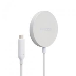 ELECOM W-MA12SV マグネットQi2.2規格対応ワイヤレス充電器/25W/卓上/1m/シルバー