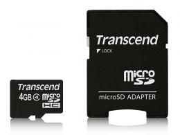 Transcend TS4GUSDHC4 microSDHCカード Class4 4GB (SDカード変換アダプタ付き)