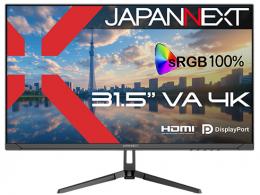 【法人様宛限定】JAPANNEXT JN-V315U2 液晶ディスプレイ 31.5型/3840×2160/HDMI×2、DP×1/ブラック/スピーカー有/2年保証