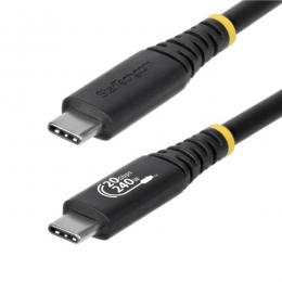 StarTech.com CC2M20GUSB4TP USB4ケーブル/2m/20Gbps/240W PD EPR/4K 120Hz/高速充電 データ転送/USB Type-C
