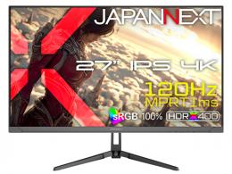 【法人様宛限定】JAPANNEXT JN-i27G120U2 ゲーミング液晶ディスプレイ 27型/3840×2160/HDMI×2、DP×2/ブラック/スピーカー有/2年保証