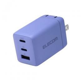ELECOM ACDC-PD10367PU ノートPC用ACアダプター/USB充電器/USB PD/67W/USB-C×2/USB-A×1/スイングプラグ/バイオレット