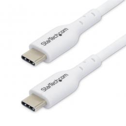 StarTech.com USB2CC1MNCWHE2PK USB-C充電ケーブル/2本セット/1m/USB 2.0/60W 3A PD/ホワイト/ノートPC データ転送 高速充電