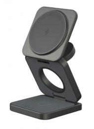 ADAM elements APAADMAG3PRGY Mag 3 Pro Gray Qi2対応3-in-1折りたたみ式トラベル充電ステーション