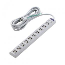 ELECOM T-T05-31050LGRS RoHs準拠OAタップ/3P/10個口/2Pスイングプラグ/雷ガード/5m