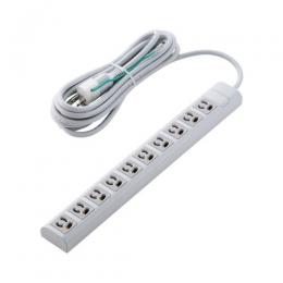 ELECOM T-Y135NDA OAタップ/3P/10個口/マグネット/抜け止め/簡易/5m